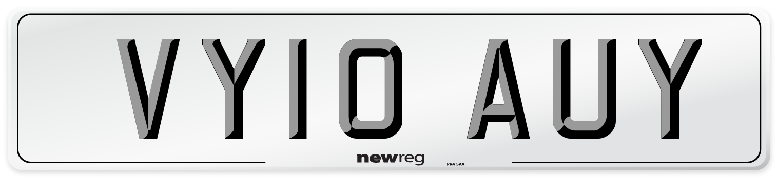 VY10 AUY Number Plate from New Reg